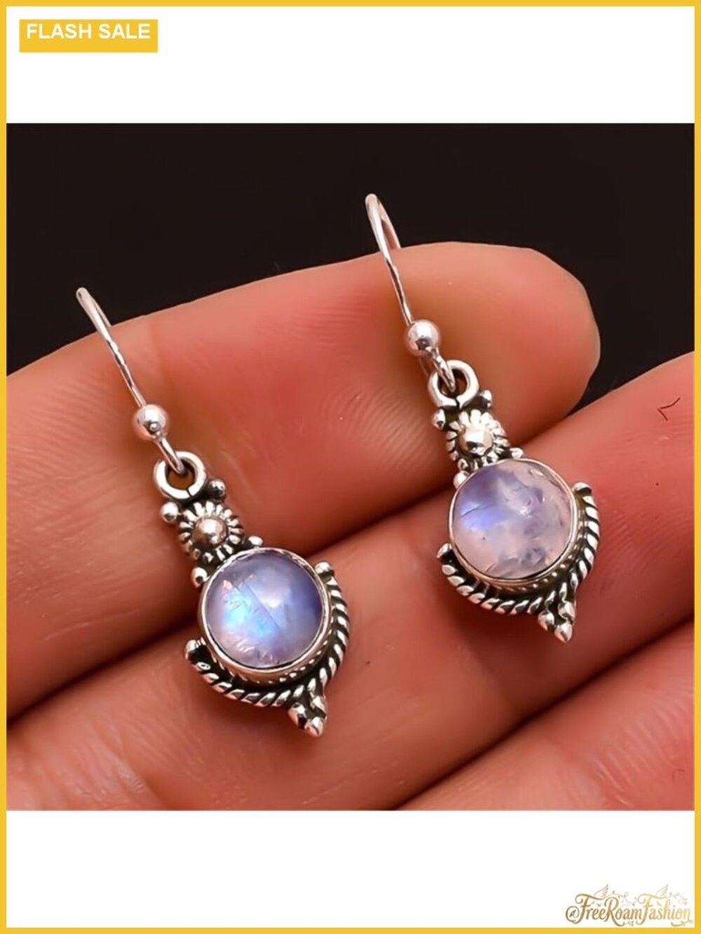 Vintage Moonstone Long Drop Dangle Earrings - Elegant Statement Jewelry for